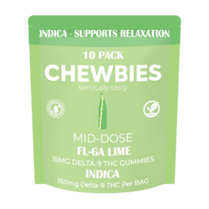 chewbies mid dose fl ga lime delta 9 gummies