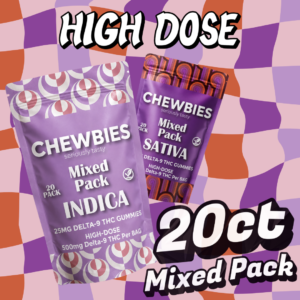 chewbies high dose 20ct mix pack – thc gummies