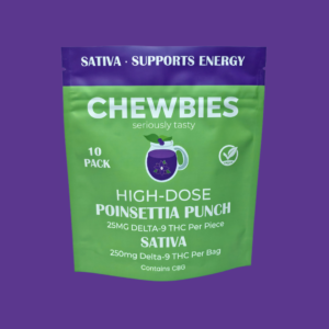 Chewbies High-dose Poinsettia Punch – Sativa THC Gummies